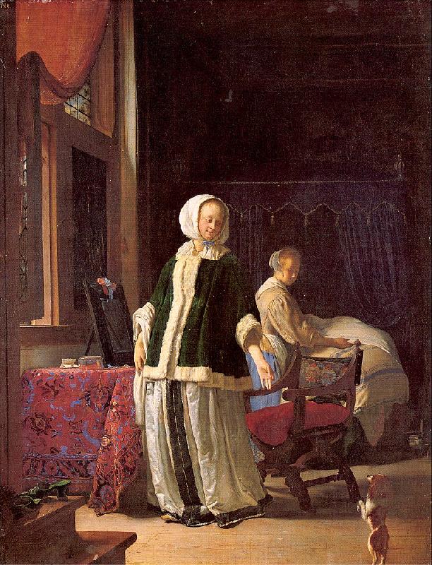 MIERIS, Frans van, the Elder A Young Woman in the Morning oil painting picture
